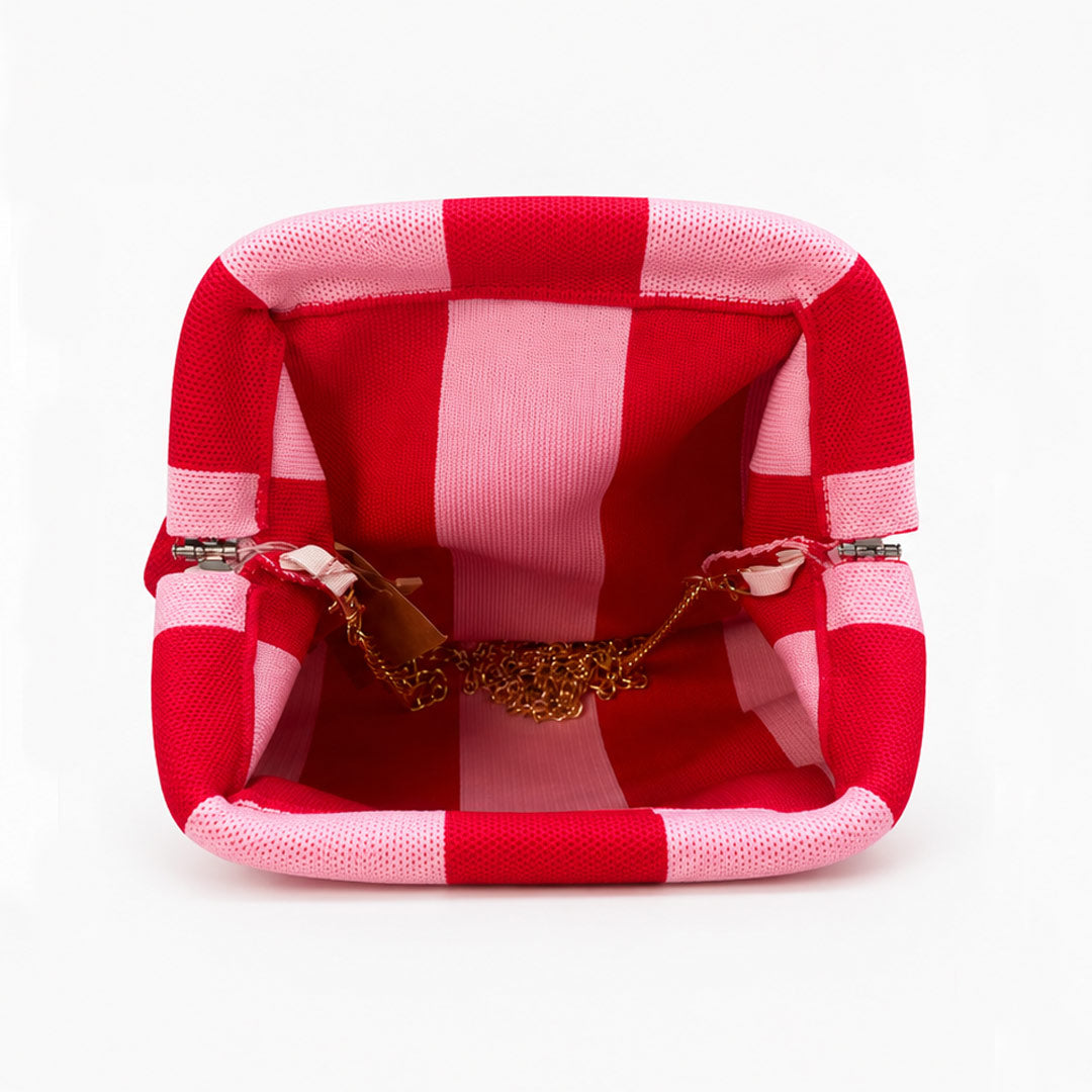 Bolso de mano rayas Fucsia y Rosa