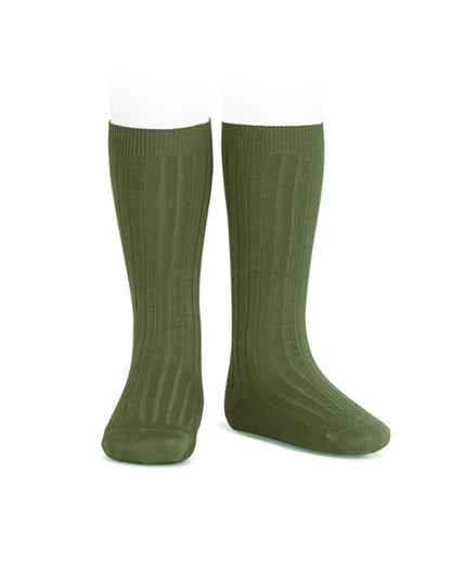 Calcetines altos básicos canalé Alga (742)