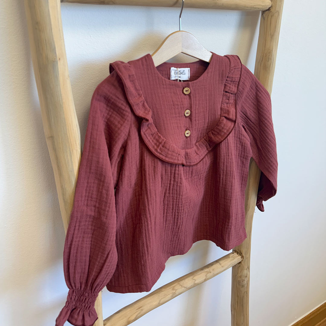 Camisa bambula granate