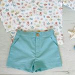 Pantalón Corto Lino Verde Mar