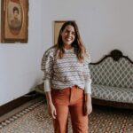 Pantalón mamá micropana brique