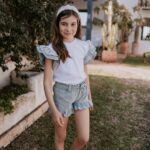 Bermudas con volante Cerceta