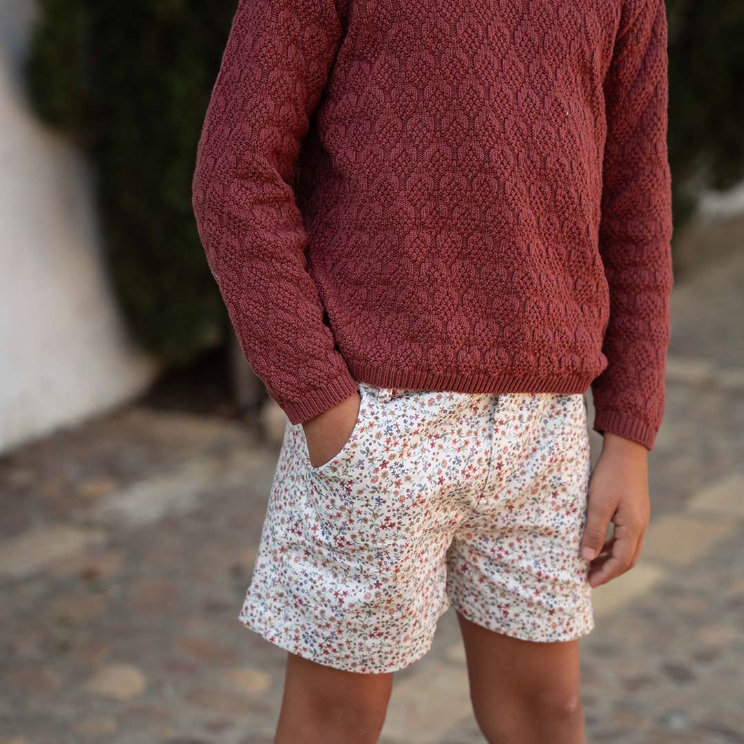 Floresfondoblanco20 Pantalón corto Brilé - Imagen 1