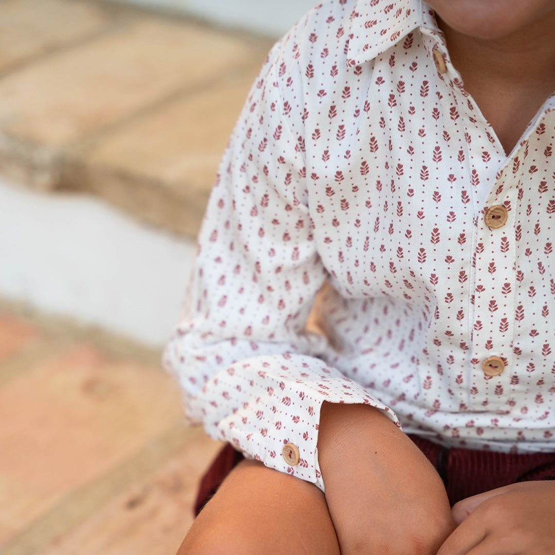 Tulipán15 Pantalón corto pana granate - Imagen 1