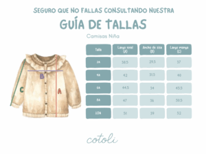 Camisa niña Manseque 1 GUIA DE TALLAS AW2526 Camisa niña Manseque