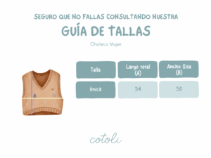 GUIA DE TALLAS CHaleco mujer shagai AW2526 Chaleco mujer Shagai