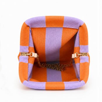 Bolso de mano Rayas Naranja y Rosa - Imagen 3