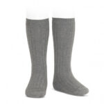 Calcetines altos básicos canalé Gris Claro (230)