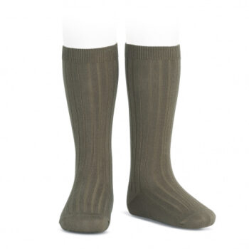 Calcetines altos básicos canalé Visón (350)