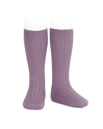 Calcetines altos básicos canalé Amatista (675)